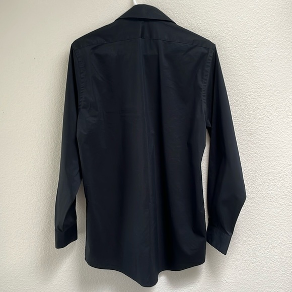 Van Heusen Extreme Black Regular Fit Long Sleeve Dress Shirt, Size Small 32/33 - Picture 6 of 14